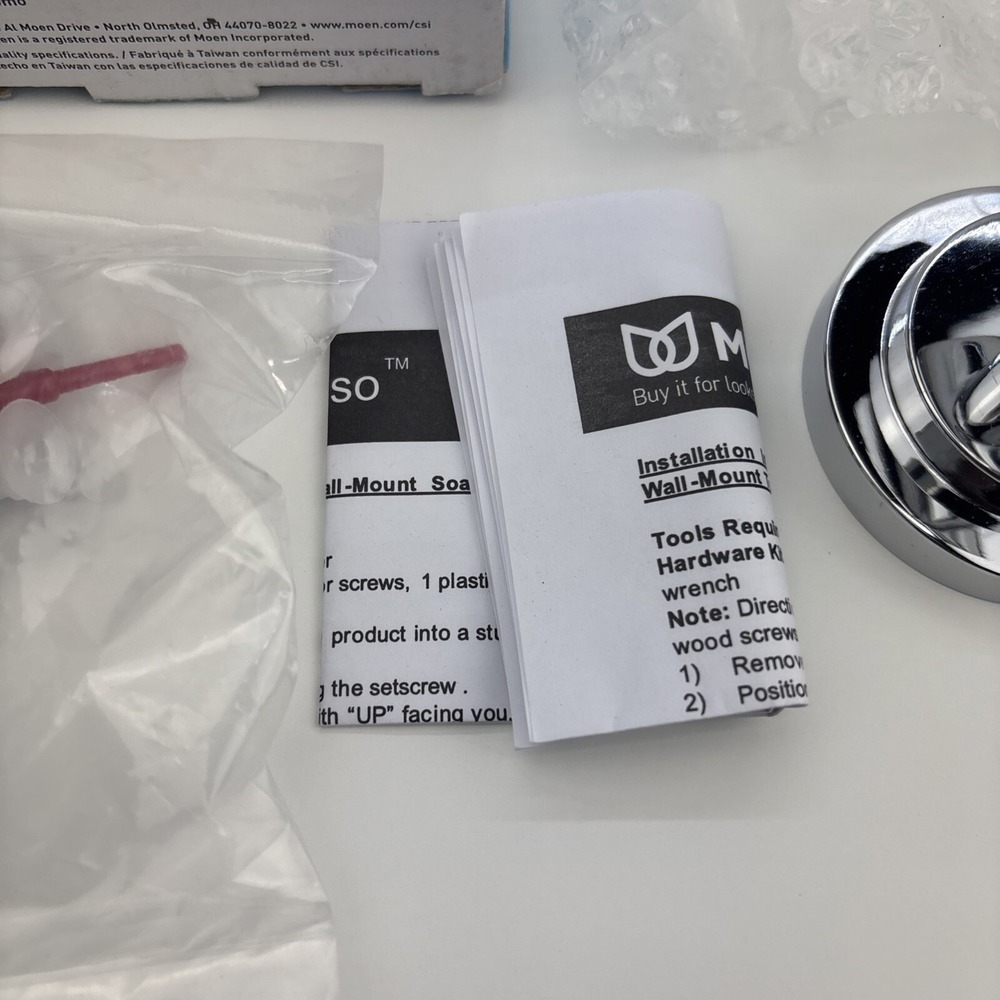 Moen‎ Iso Chrome Robe/ Towel Hook DN0703CH NEW - Picture 5 of 8